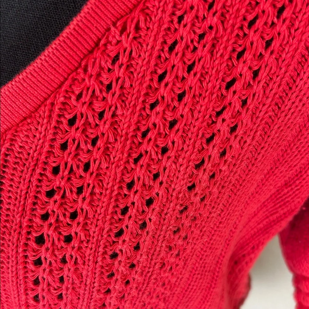 Zara Red Knit Crop Top Size Large